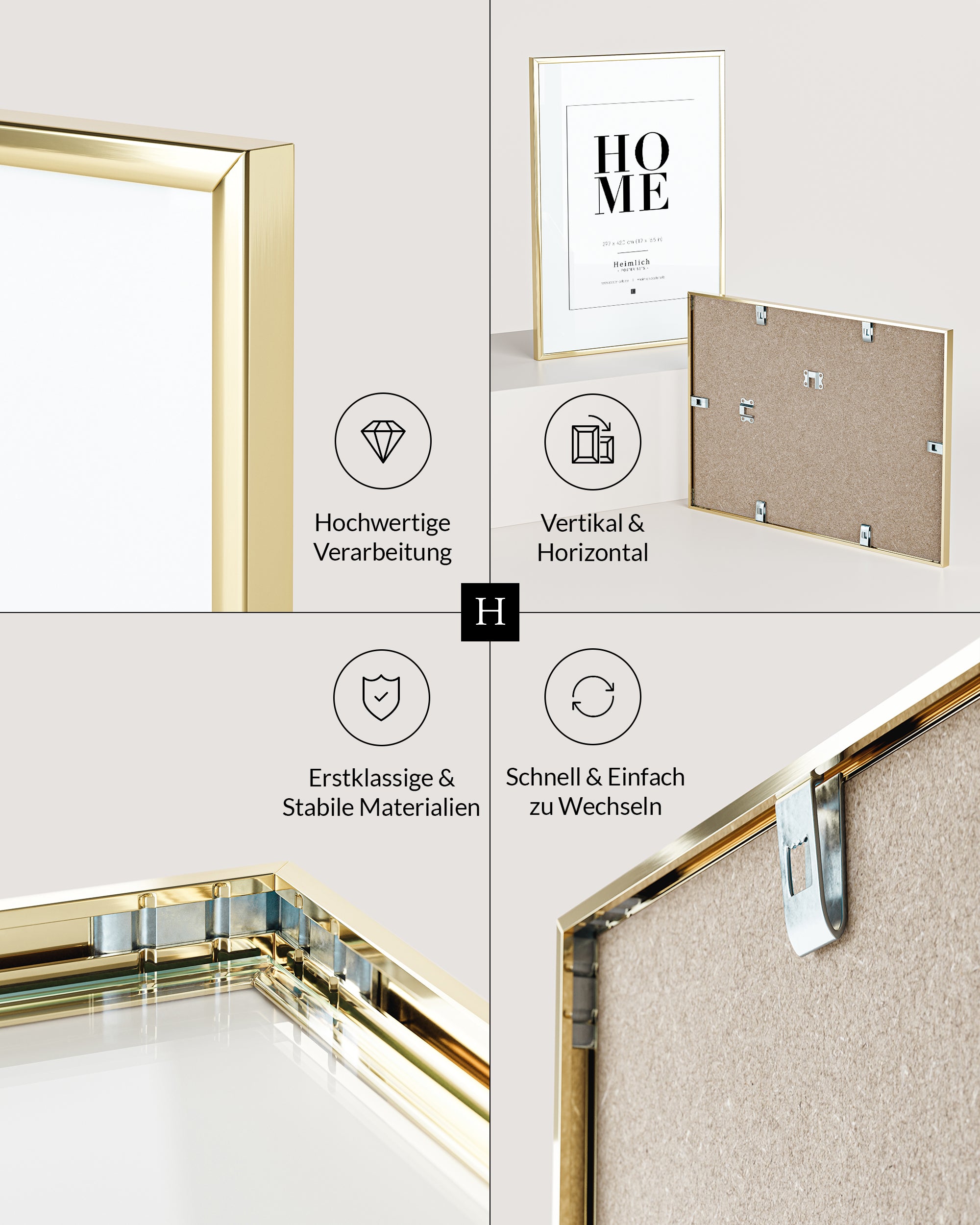 Rosenquarz Goldposter Set