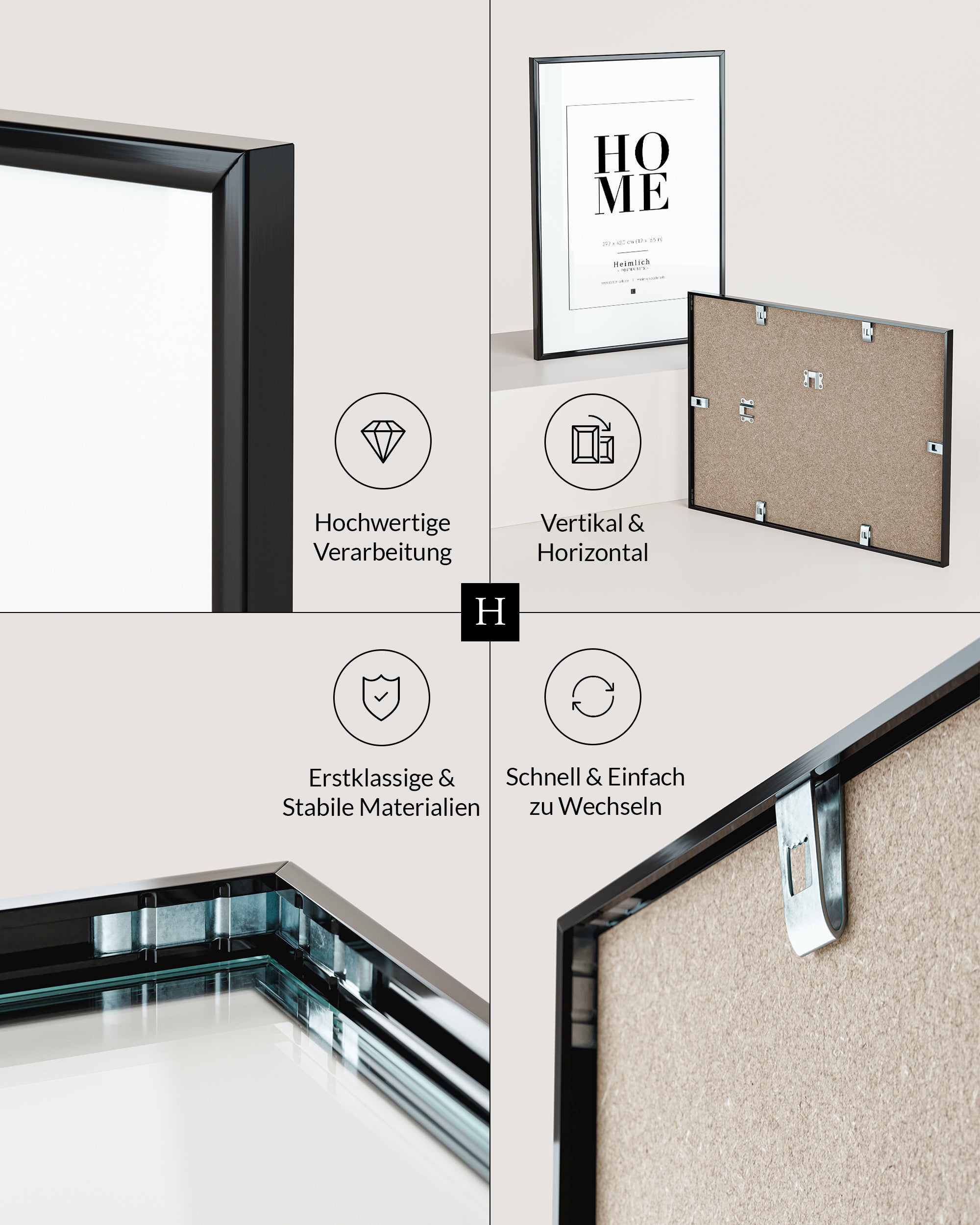 Blau Aquarell Goldposter Set