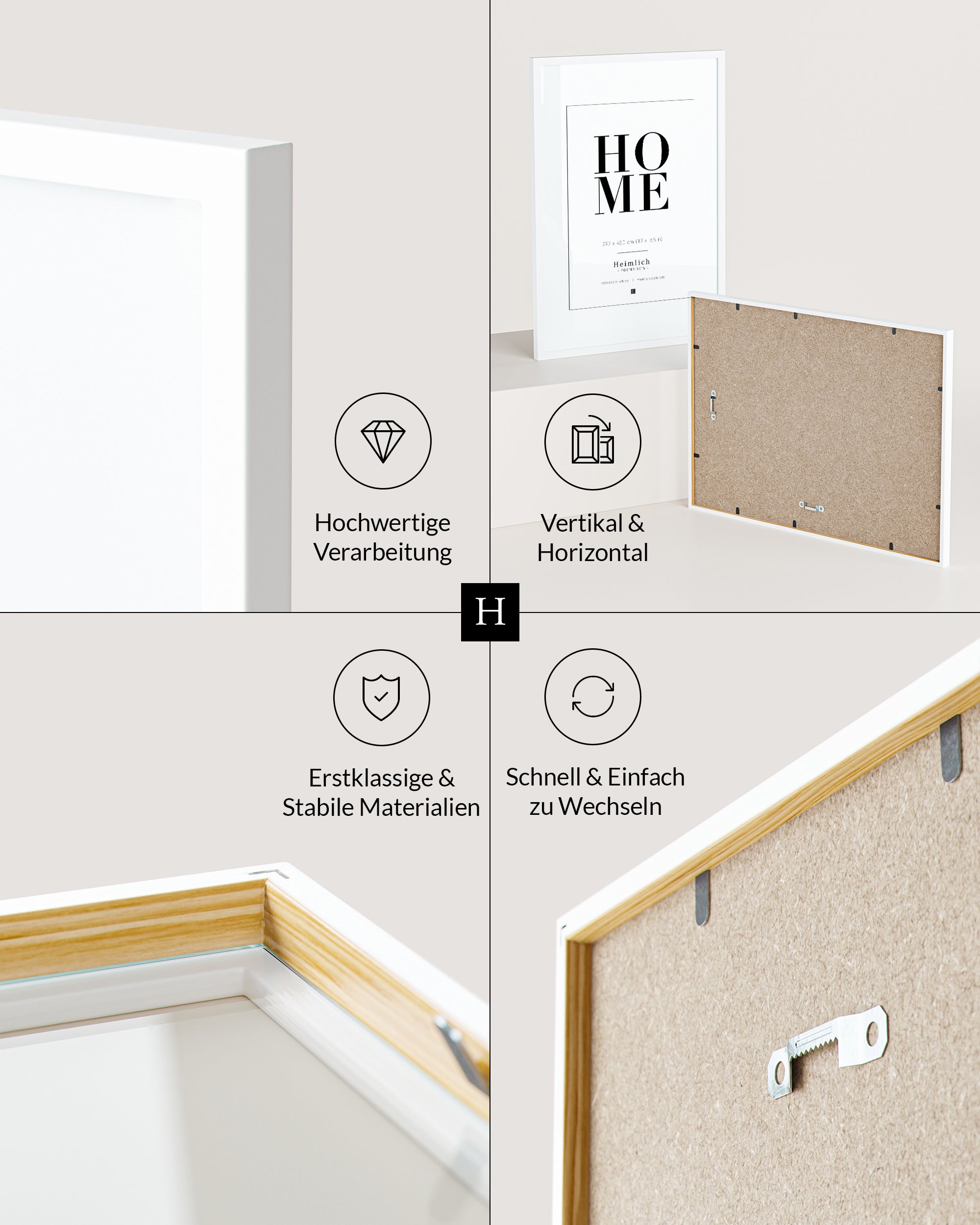 Blau Aquarell Goldposter Set