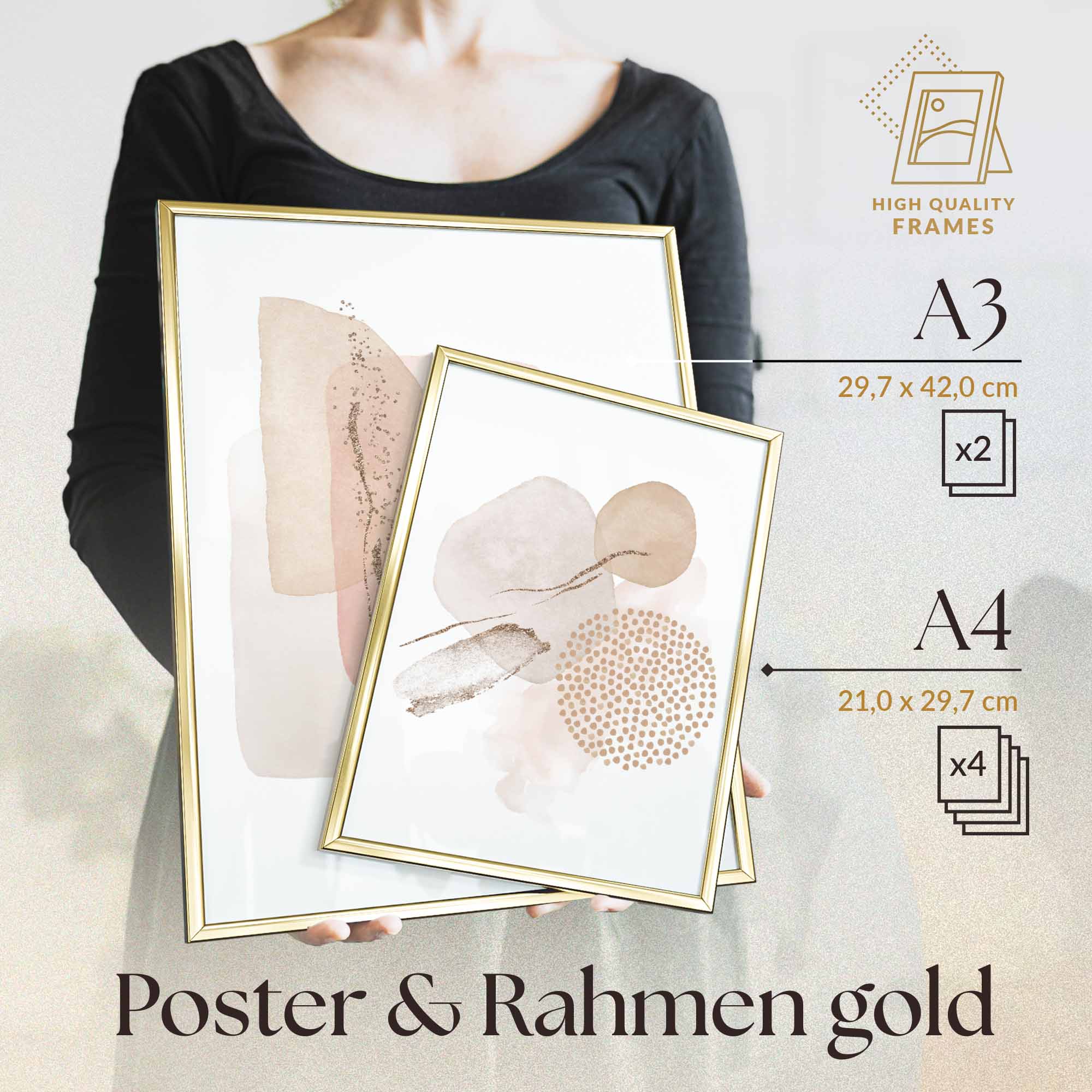 Abstrakt Aquarell Gold III