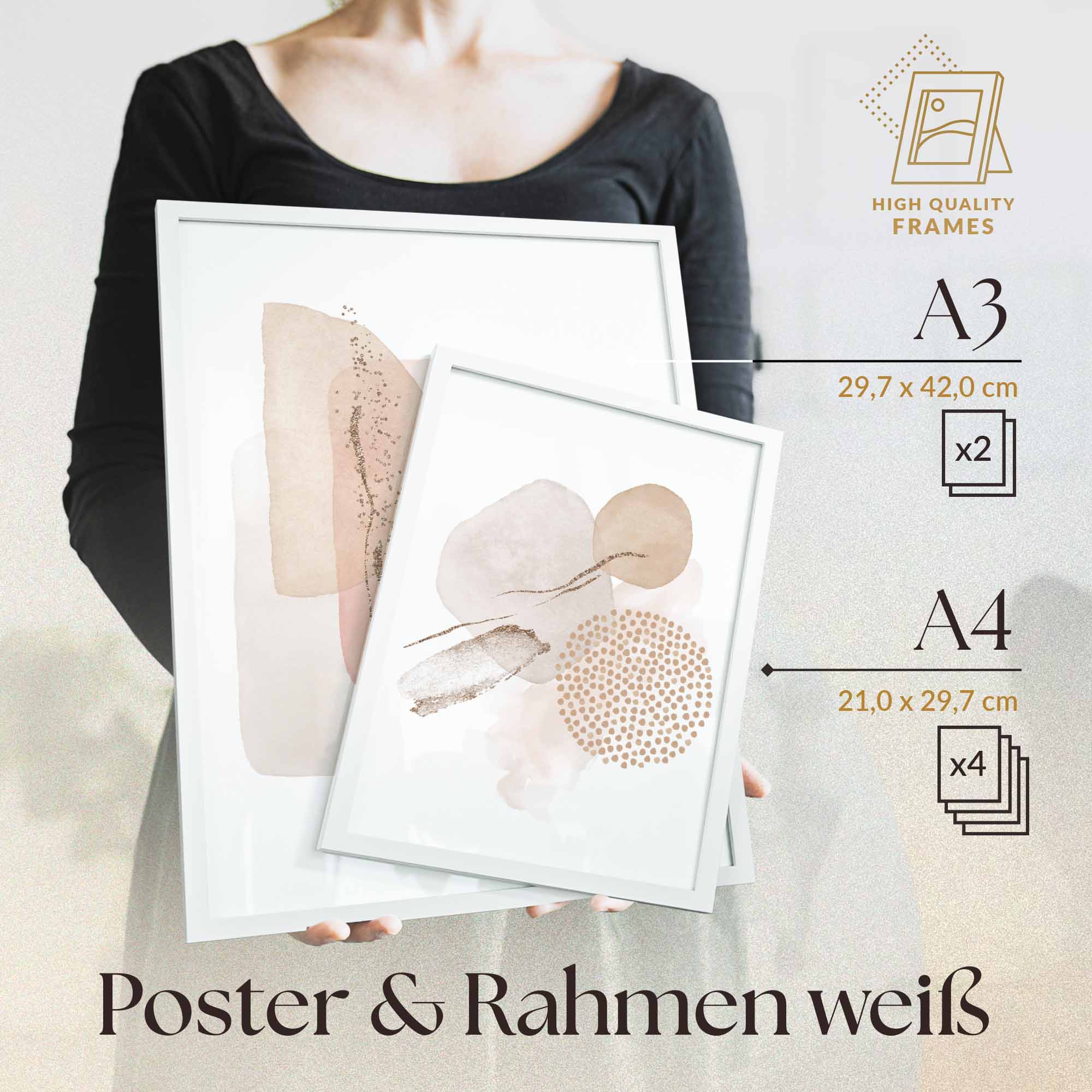 Abstrakt Aquarell Gold III