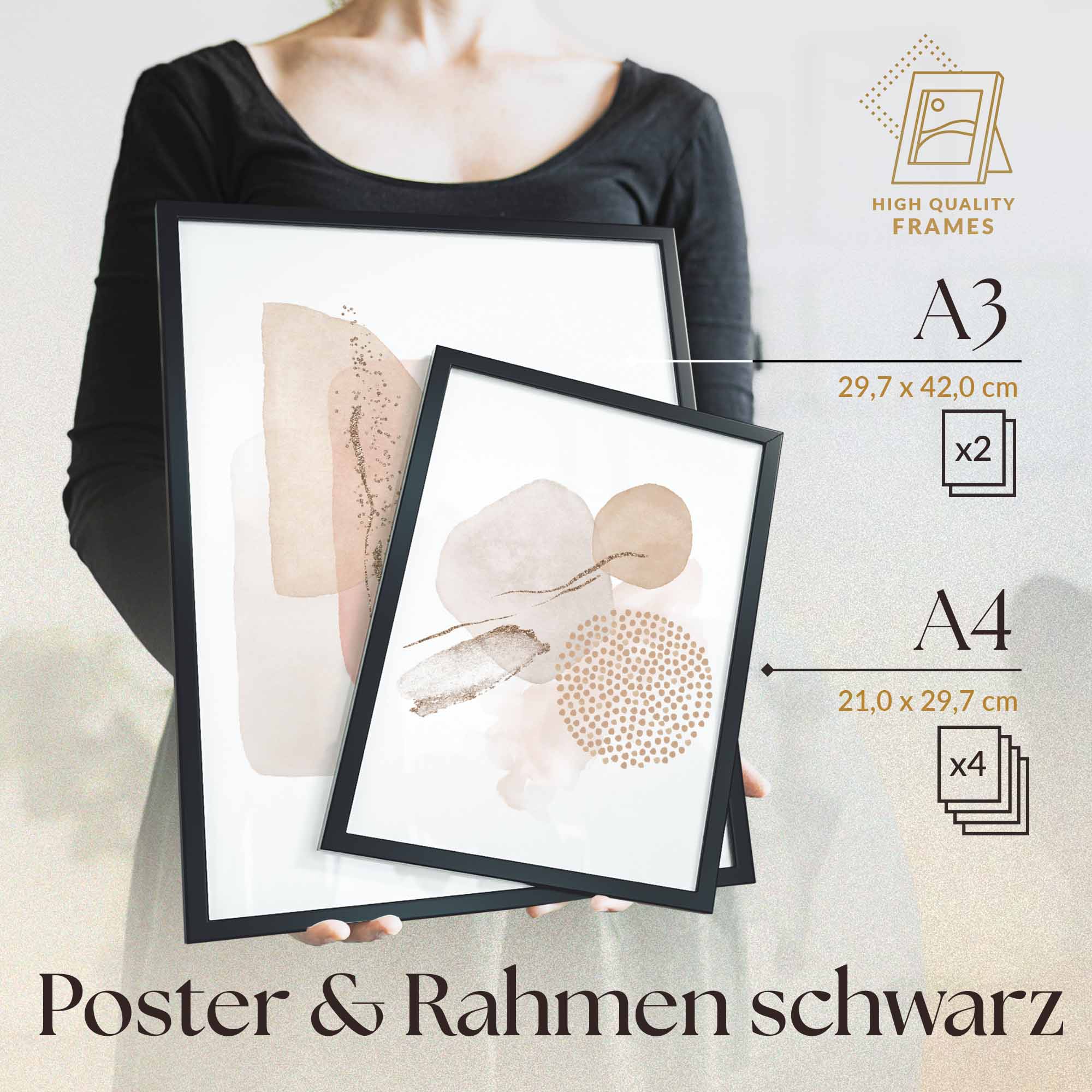 Abstrakt Aquarell Gold III