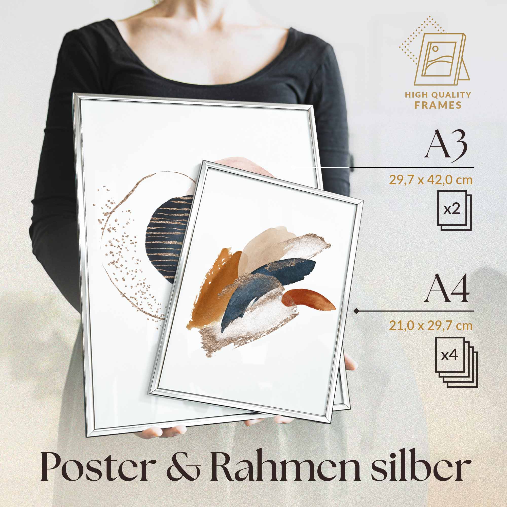 Abstrakt Aquarell Gold I