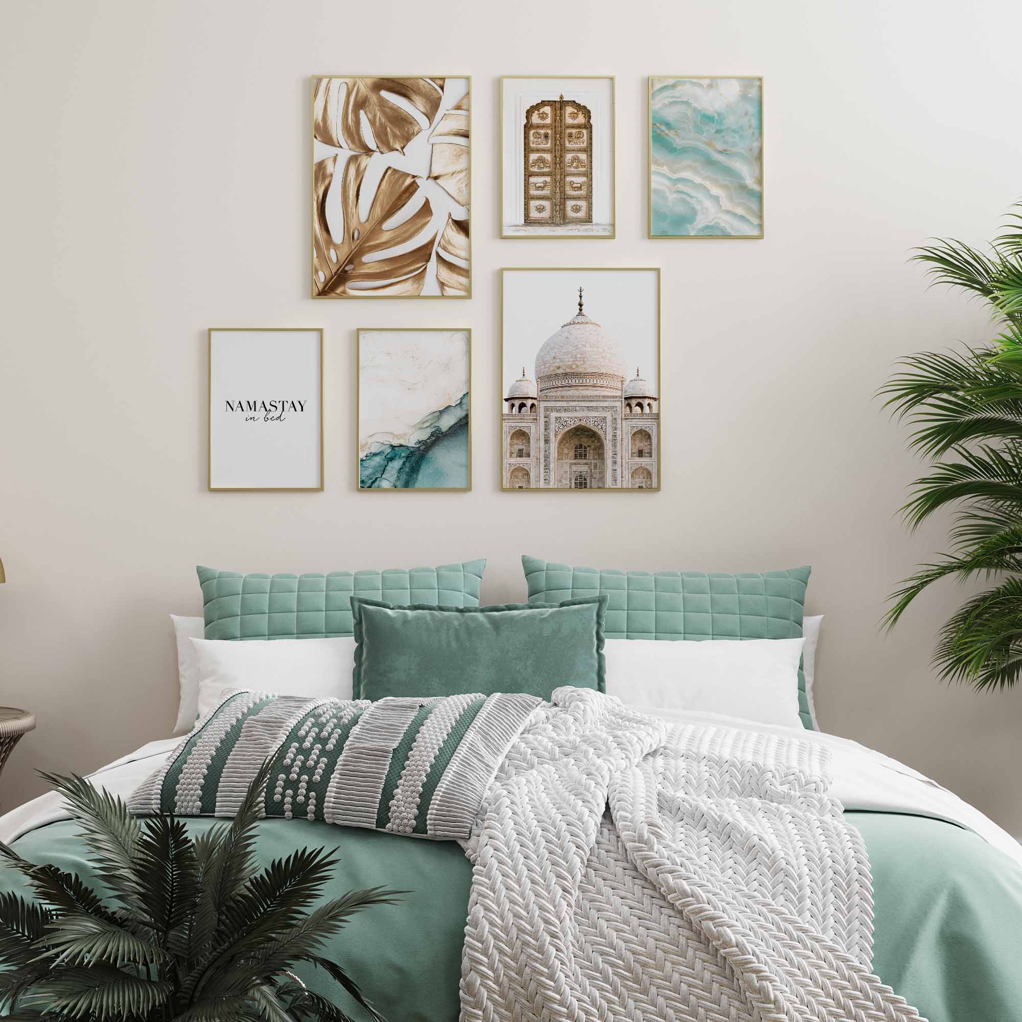 Goldene Monstera Tempel