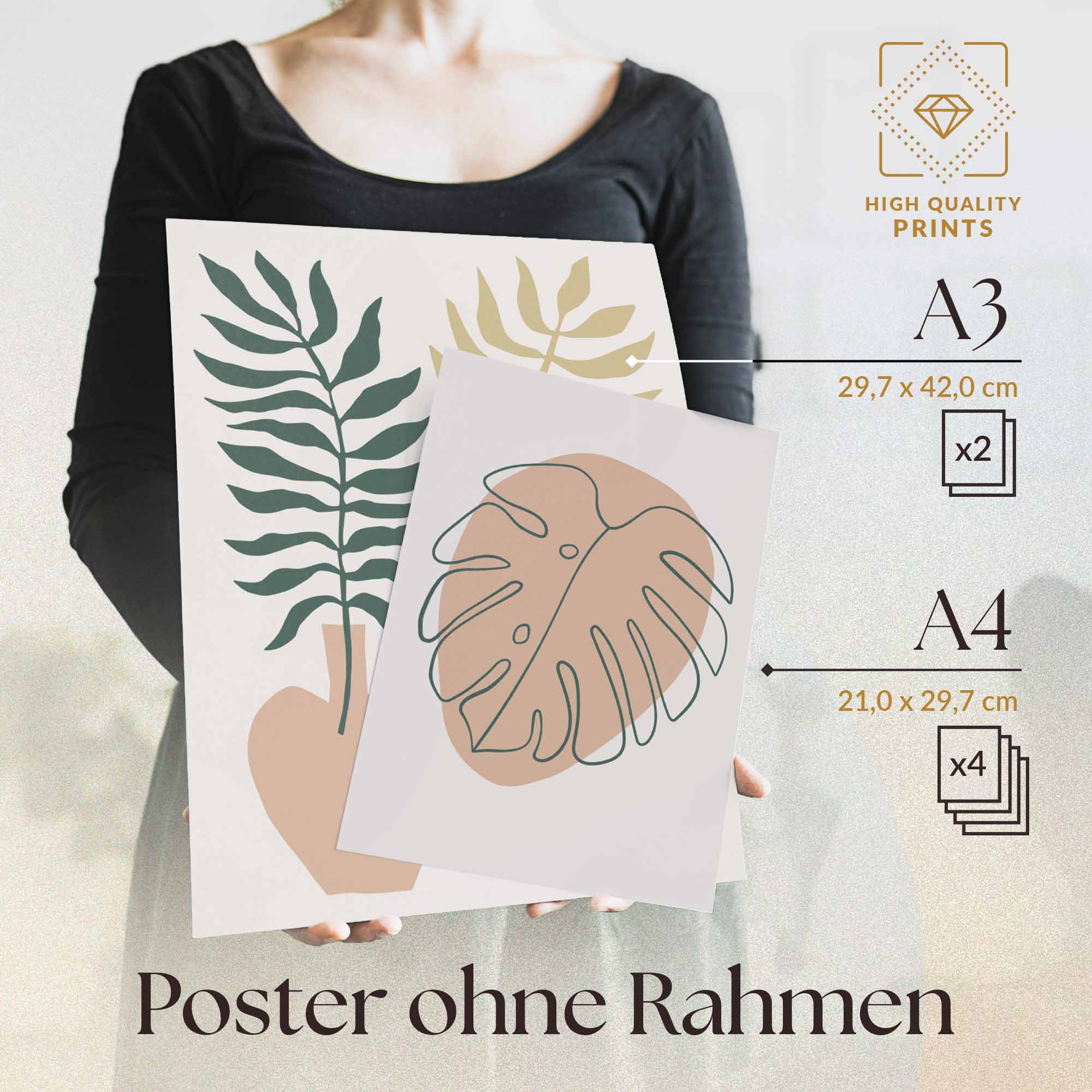 Monstera Palmen Abstrakt