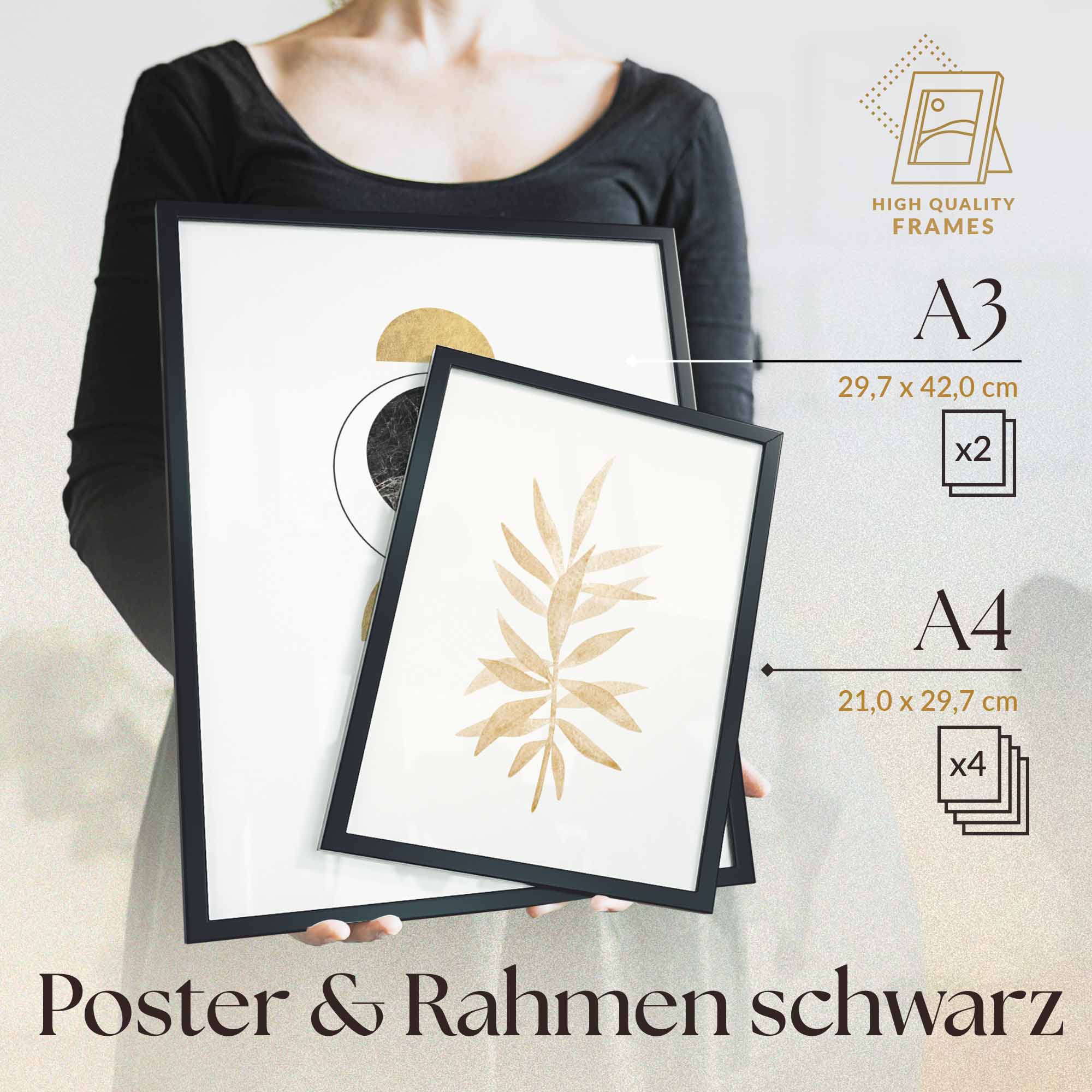 Abstrakt Gold Schwarz