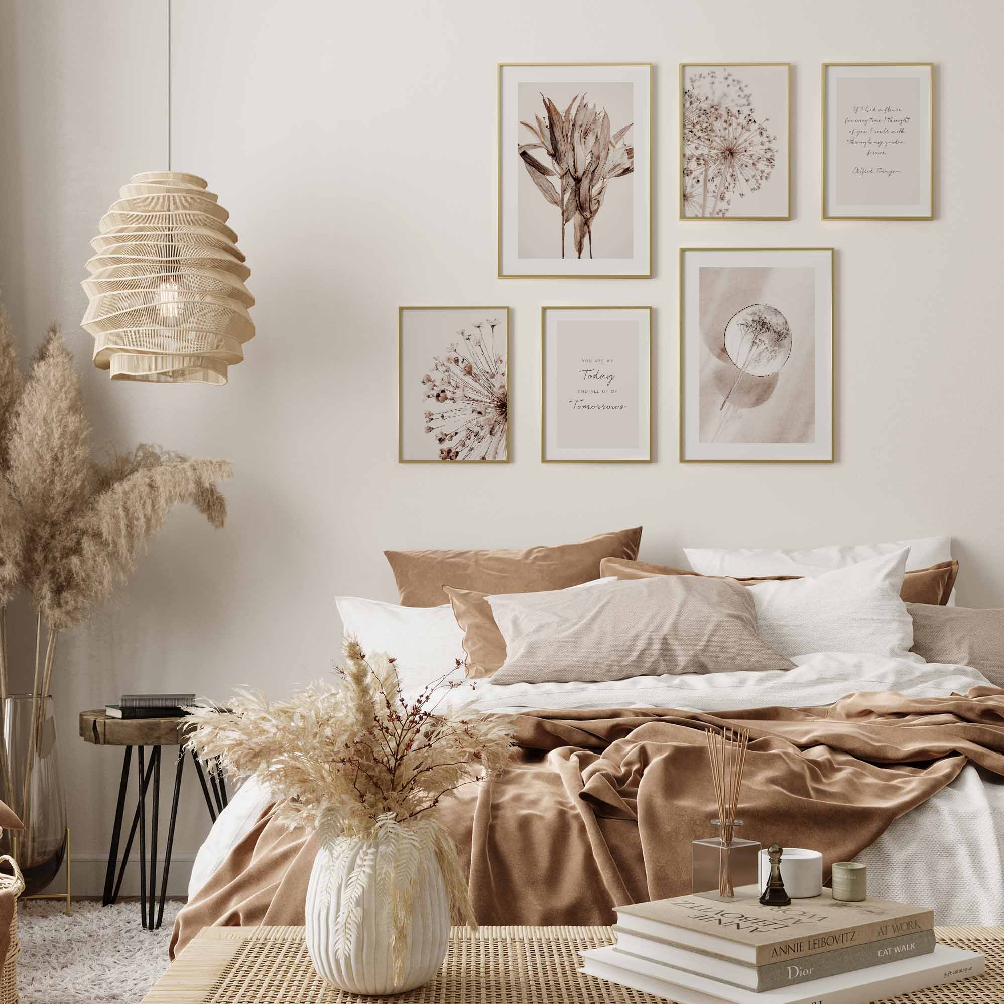 Beige Blume Braun