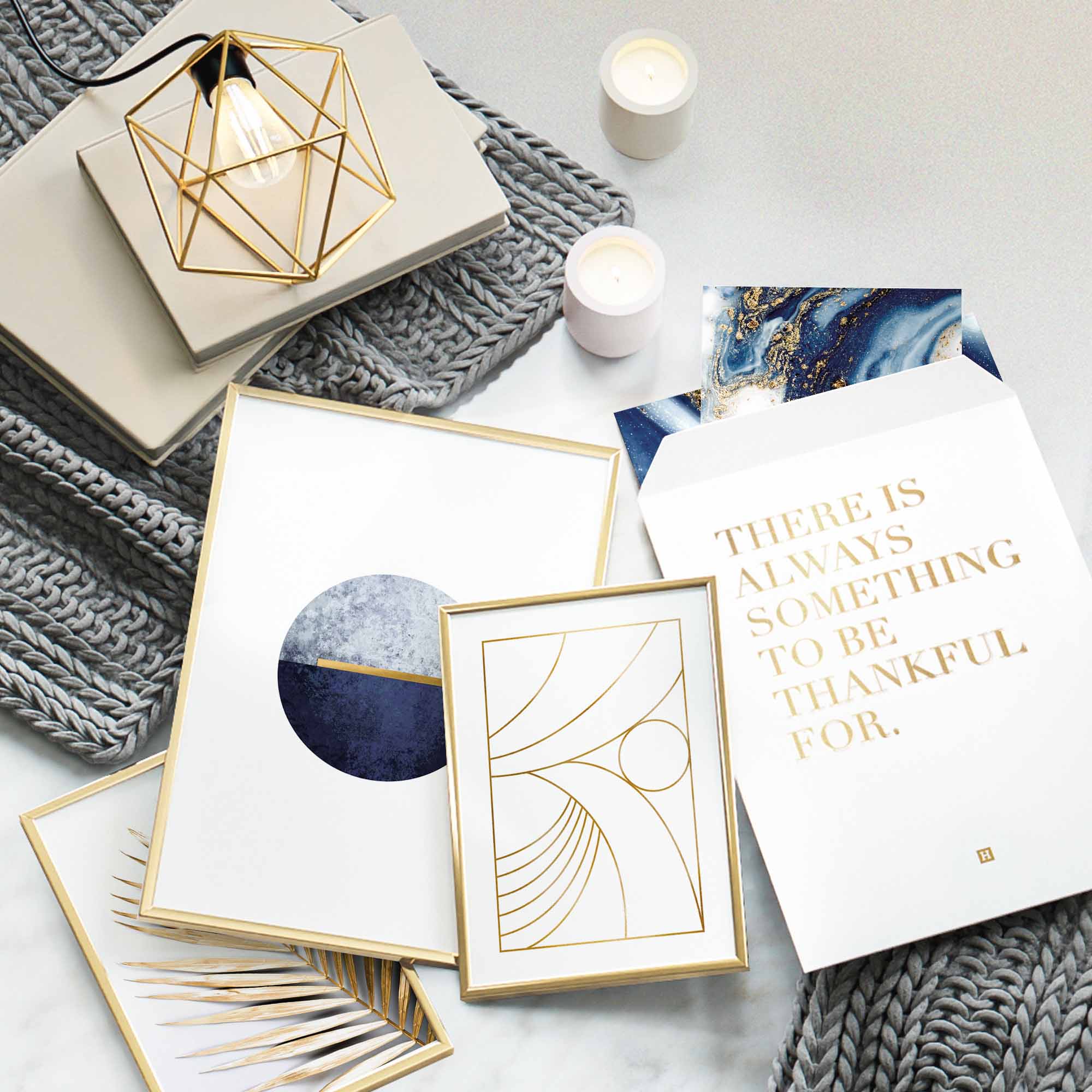 Abstrakt Blau Marrmor