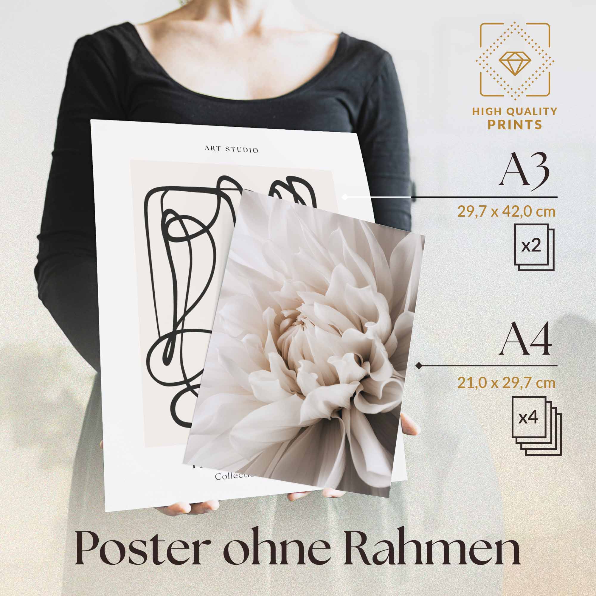 Art Beige Blumen