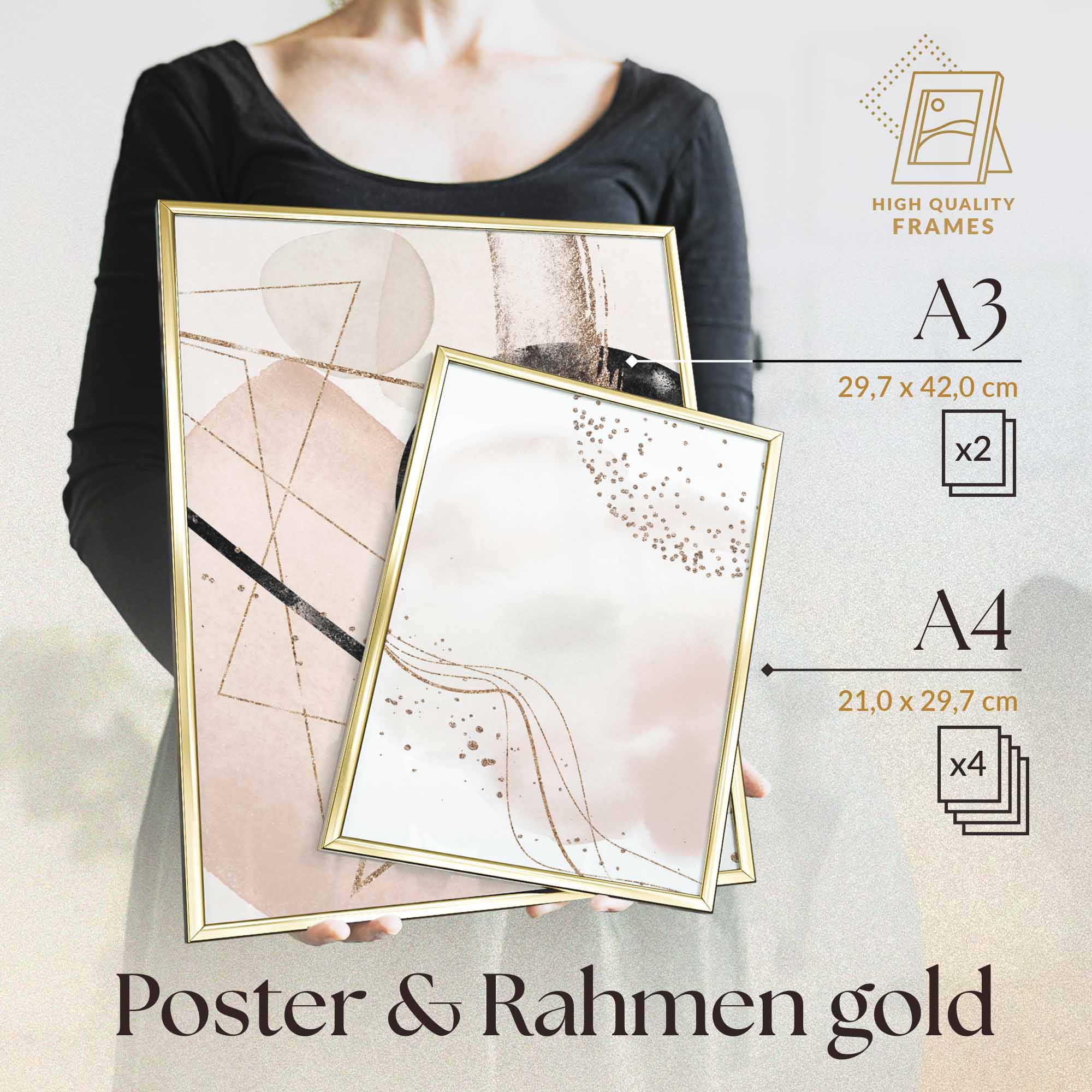 Abstrakt Aquarell Gold II