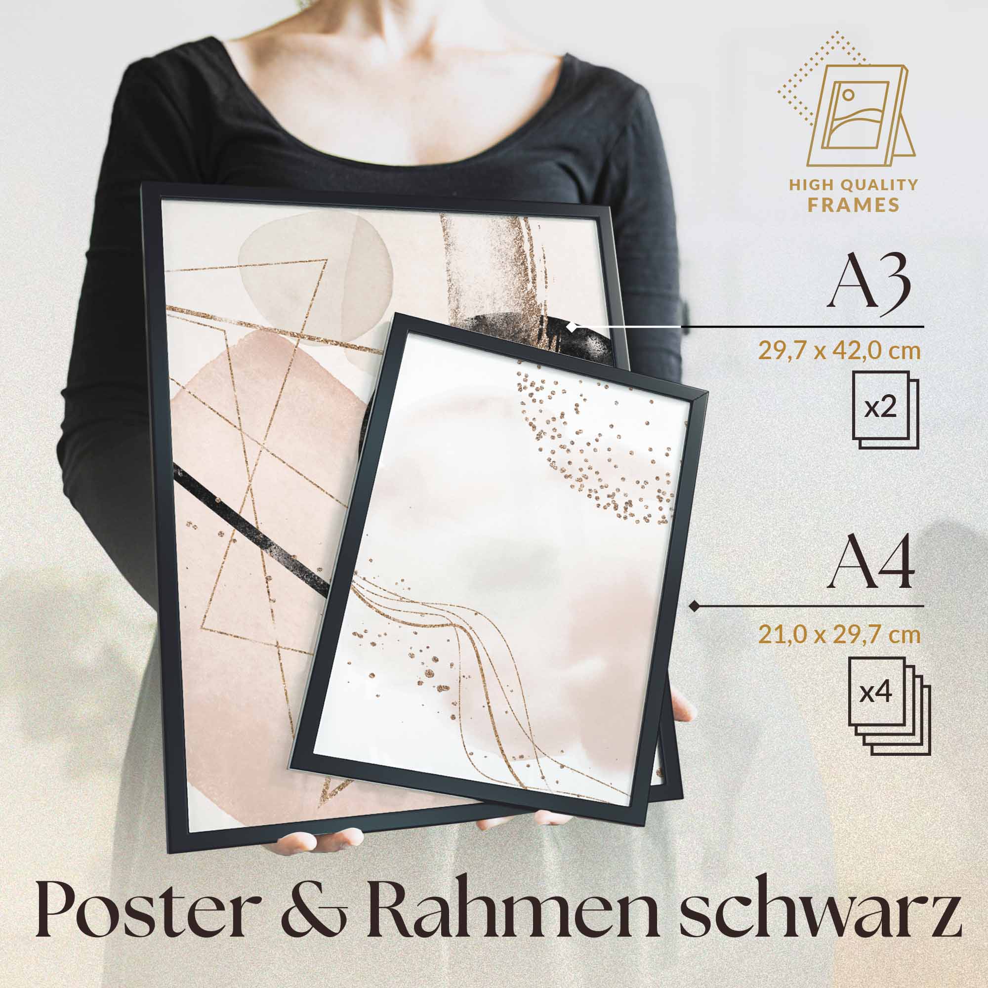 Abstrakt Aquarell Gold II