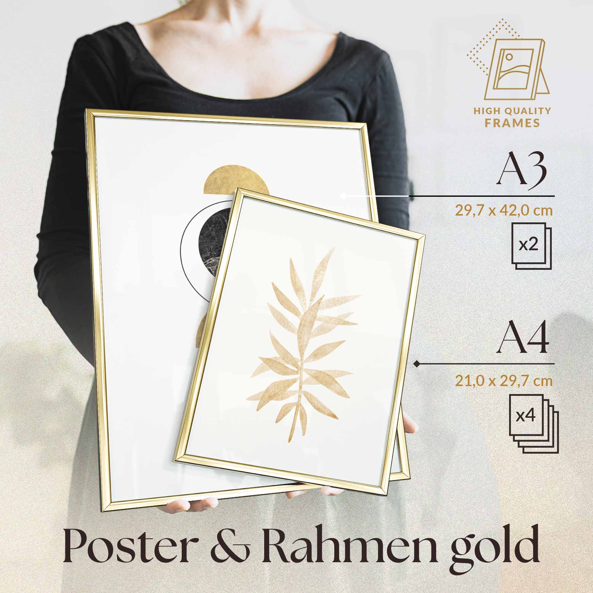 Abstrakt Gold Schwarz Poster Set – Heimlich Poster Sets